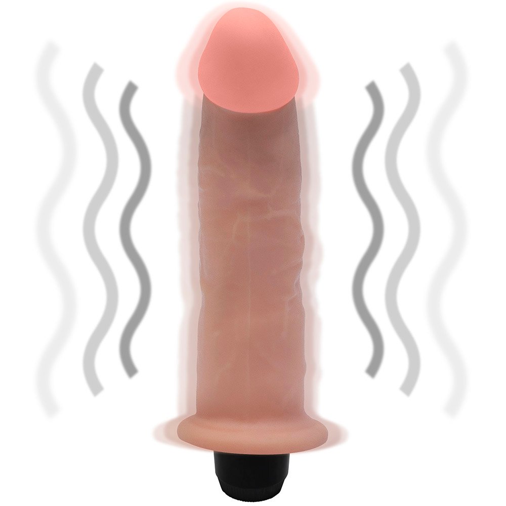 Pênis com Base e Vibro Lunes 14 x 4cm Bege | Foto 06