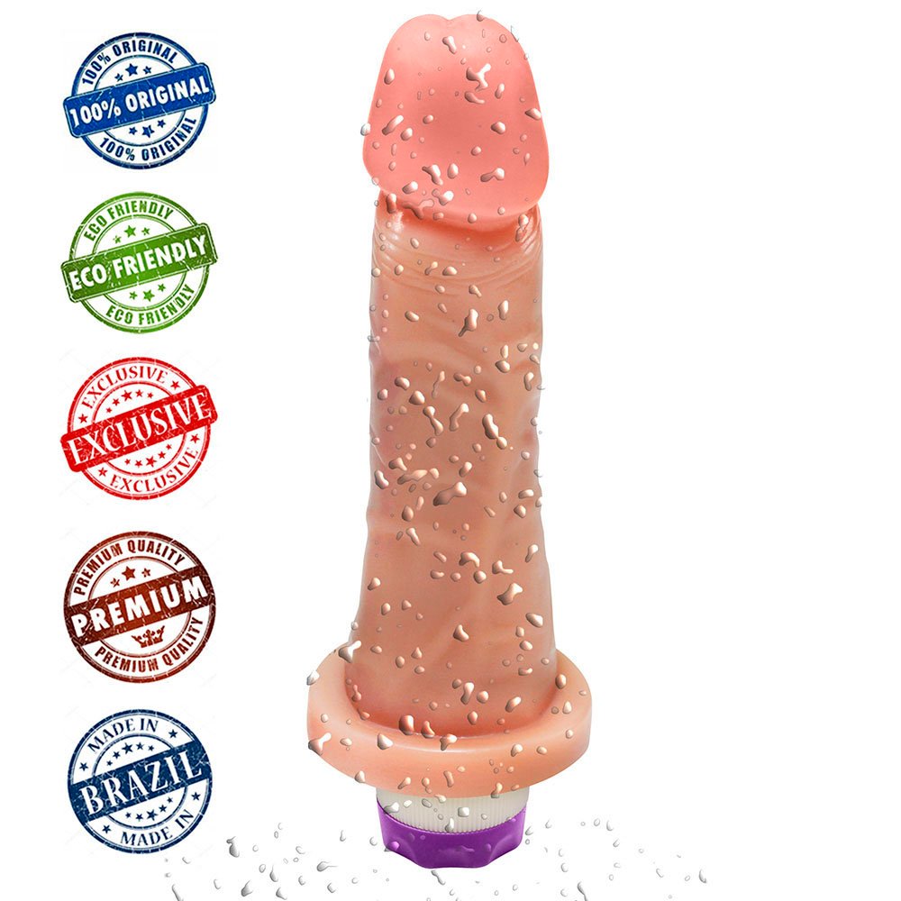 Pênis com Base e Vibro Miércoles 15 x 4,5cm Bege | Foto 05