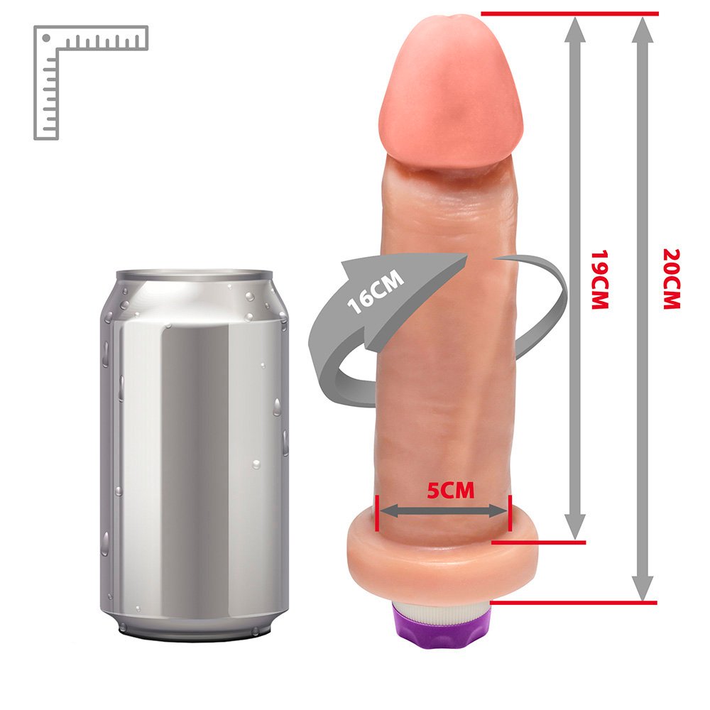 Pênis com Base e Vibro Viernes 19 x 5cm Bege | Foto 07