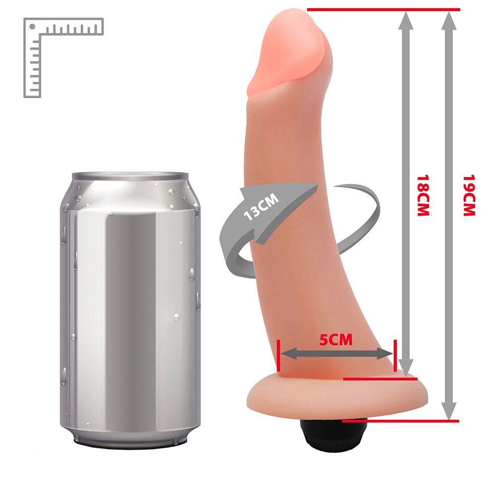 Pênis com Base e Vibro Vacaciones 18 x 5cm Bege | Foto 07
