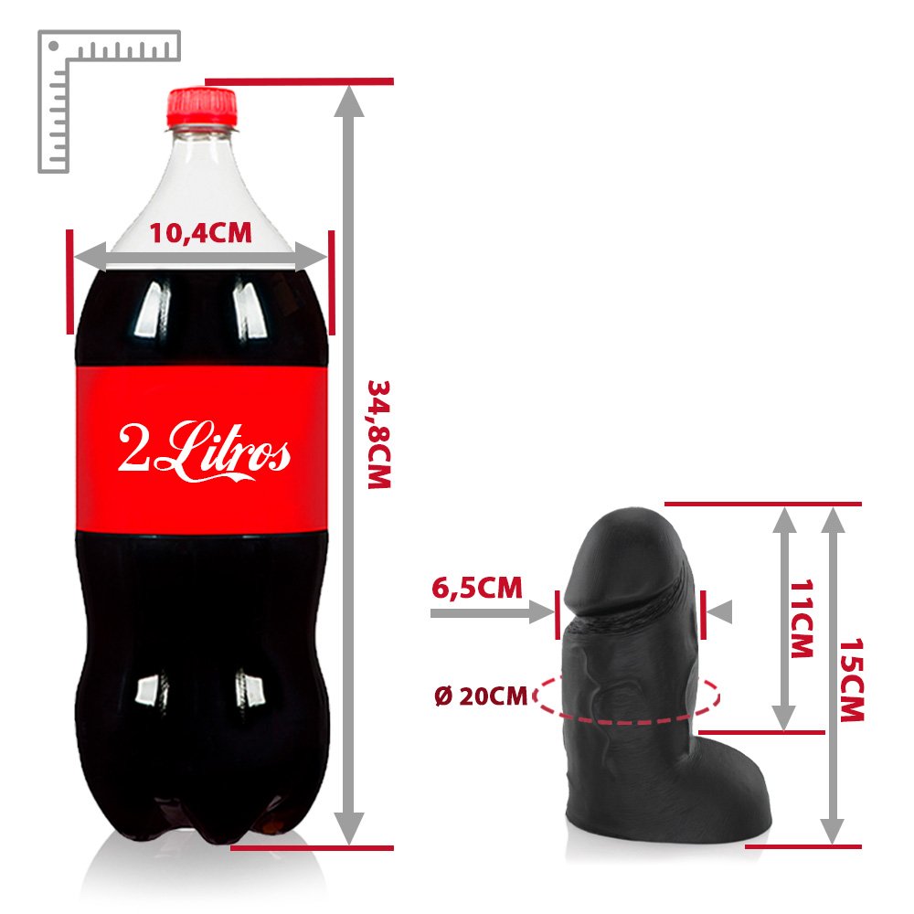 Pênis Realístico em PVC Flexível com Escroto Mozinho 15 x 6,5cm Preto | Foto 06