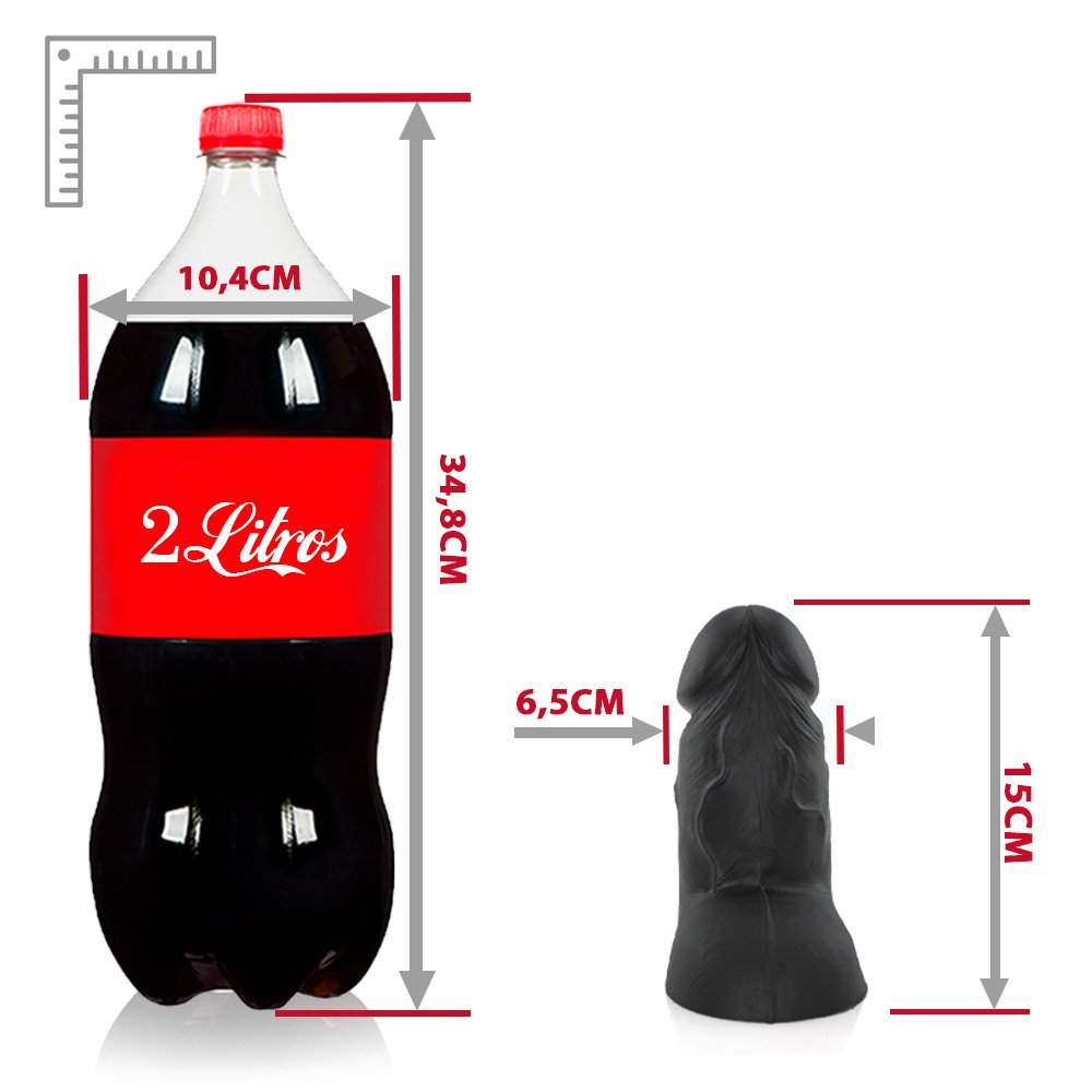Pênis Realístico em PVC Flexível com Escroto Mozinho 15 x 6,5cm Preto | Foto 07