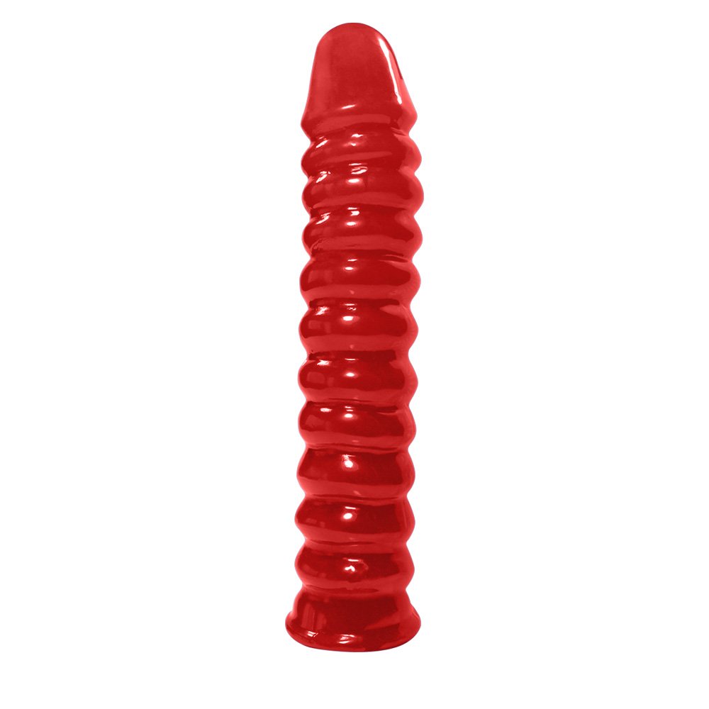 Pênis Anelado em PVC Flexível Atóxico 22 x 4cm Vermelho | Foto 01