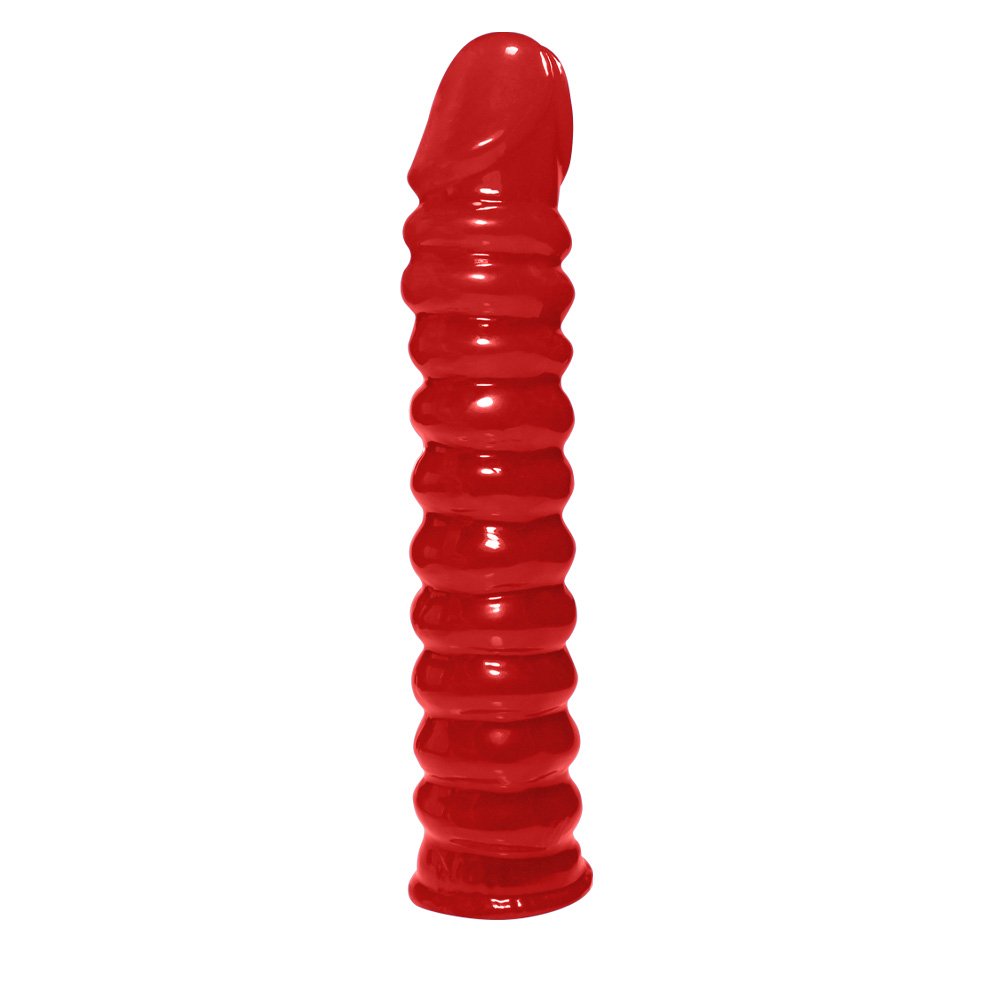 Pênis Anelado em PVC Flexível Atóxico 22 x 4cm Vermelho | Foto 02