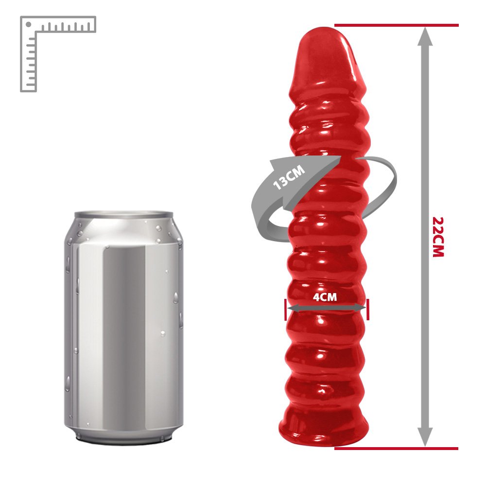Pênis Anelado em PVC Flexível Atóxico 22 x 4cm Vermelho | Foto 06