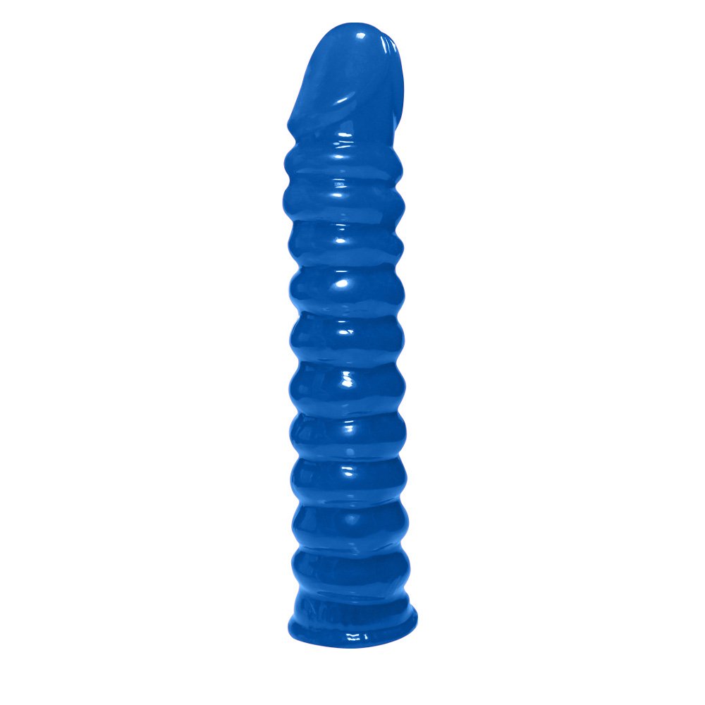 Pênis Anelado em PVC Flexível Atóxico 22 x 4cm Azul | Foto 02