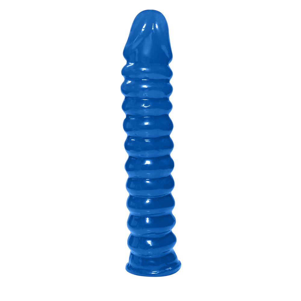Pênis Anelado em PVC Flexível Atóxico 22 x 4cm Azul | Foto 03