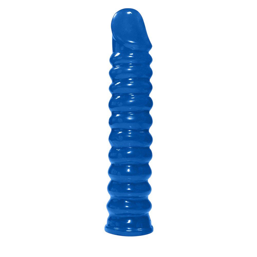 Pênis Anelado em PVC Flexível Atóxico 22 x 4cm Azul | Foto 04