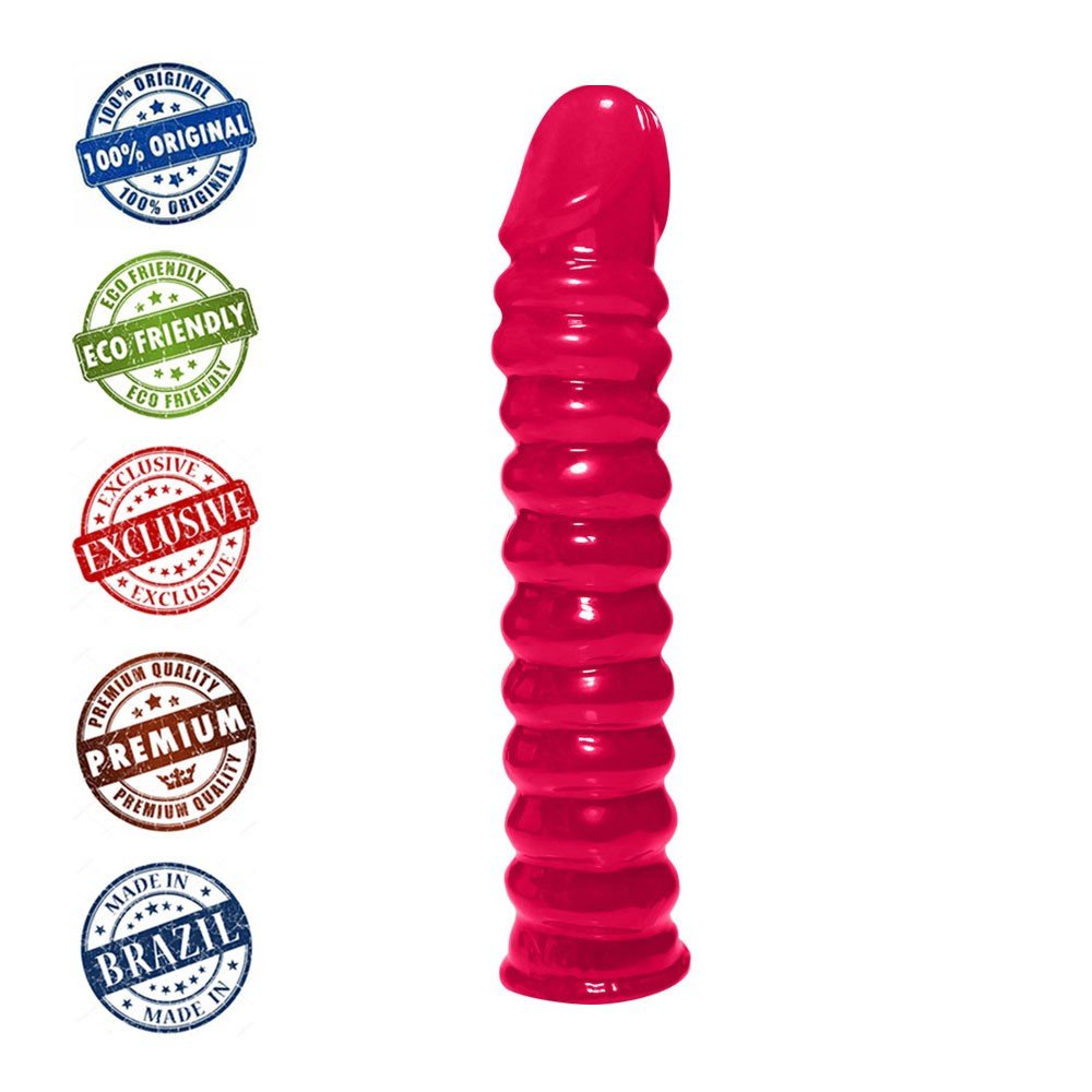 Pênis Anelado em PVC Flexível Atóxico 22 x 4cm Pink | Foto 05