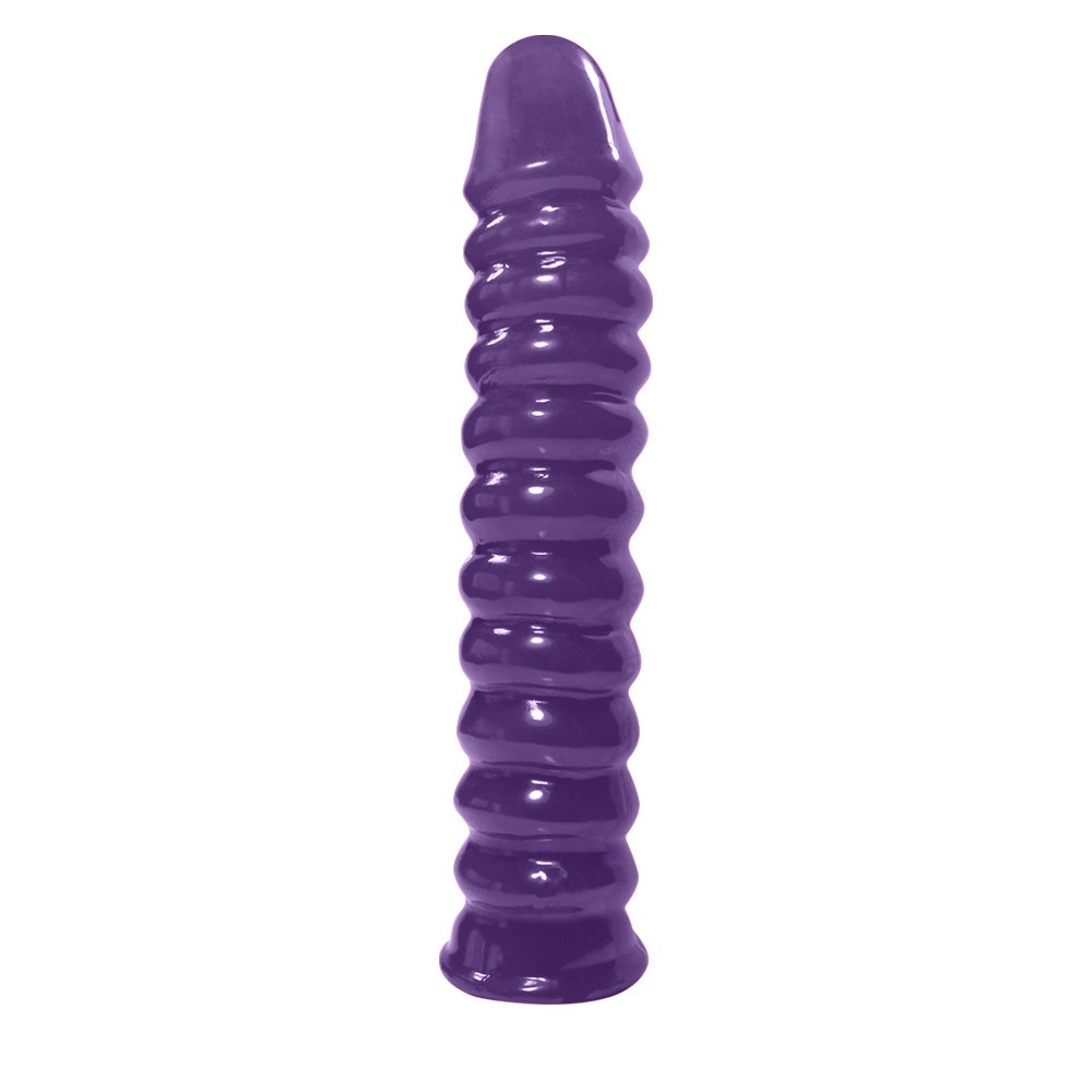 Pênis Anelado em PVC Flexível Atóxico 22 x 4cm Roxo | Foto 01