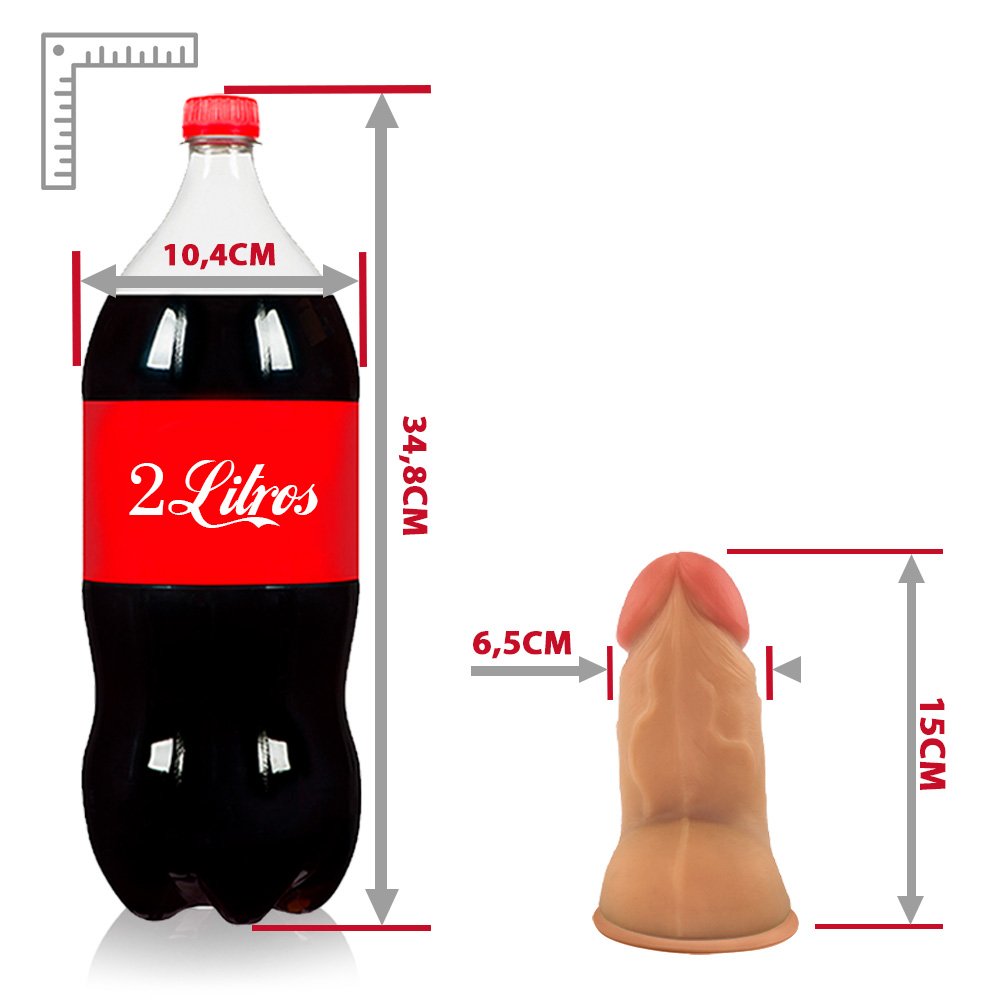 P�nis Real�stico em PVC Flex�vel com Escroto e Ventosa Mozinho 15 x 6,5cm Bege | Foto 07