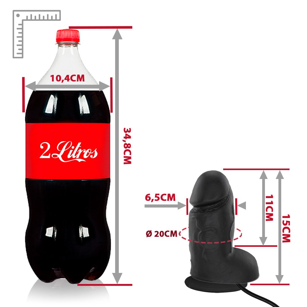Pênis Realístico em PVC Flexível com Escroto, Ventosa e Vibrador Mozinho 15 x 6,5cm Preto | Foto 06