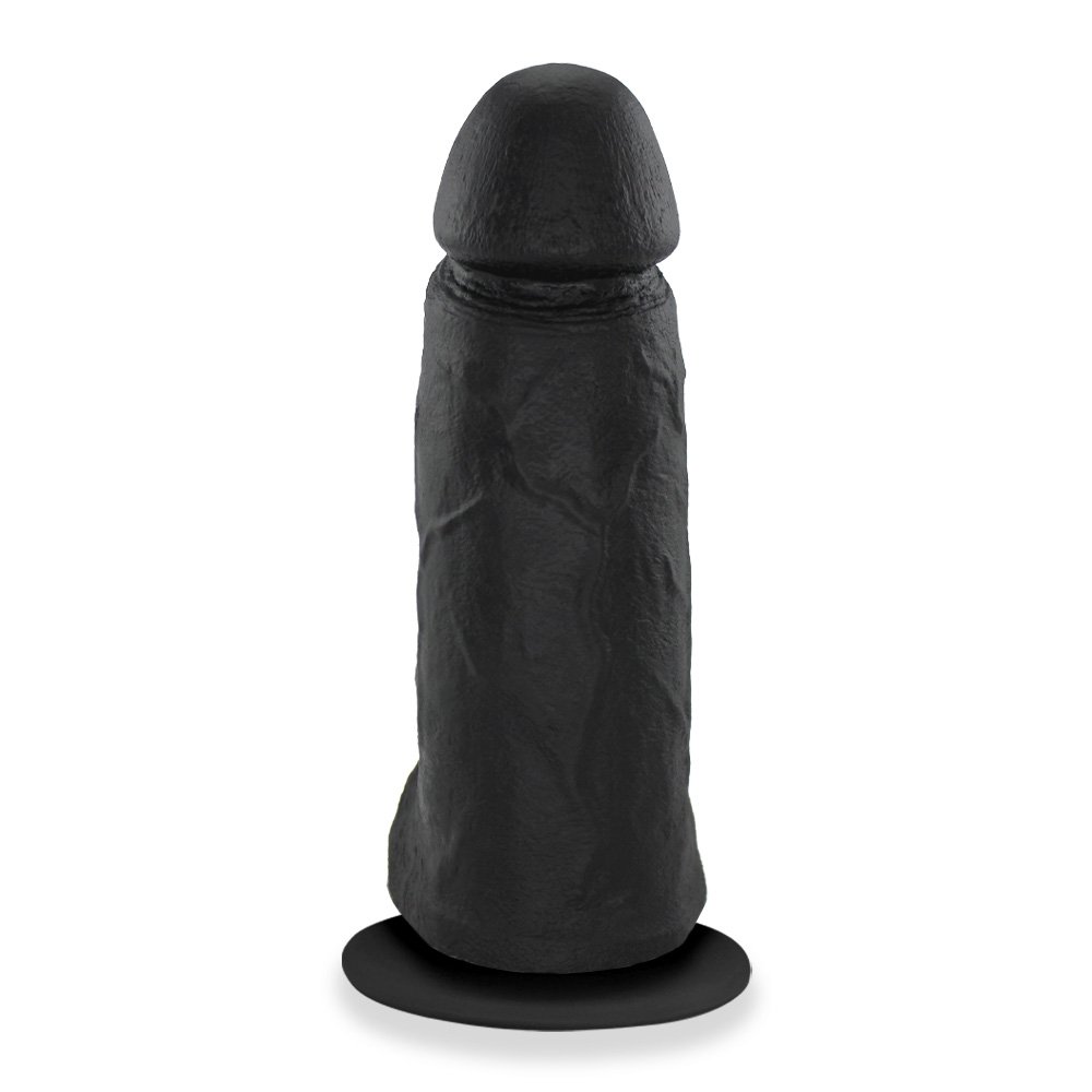Pênis Realístico em PVC Flexível com Escroto e Ventosa Bonitão 21 x 6,5cm Preto | Foto 03
