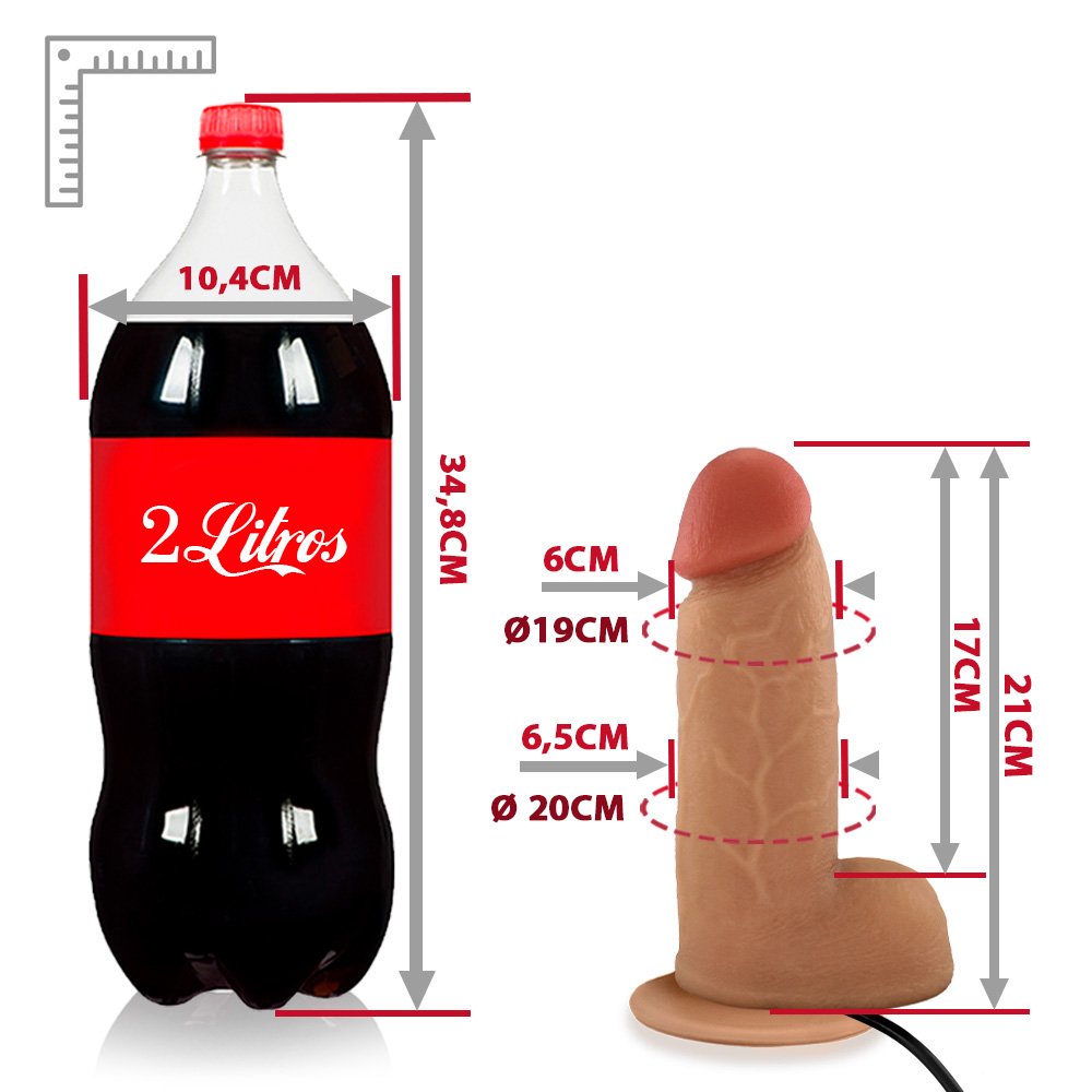 Pênis Realístico em PVC Flexível com Escroto, Ventosa e Vibrador Bonitão 21 x 6,5cm Bege | Foto 06
