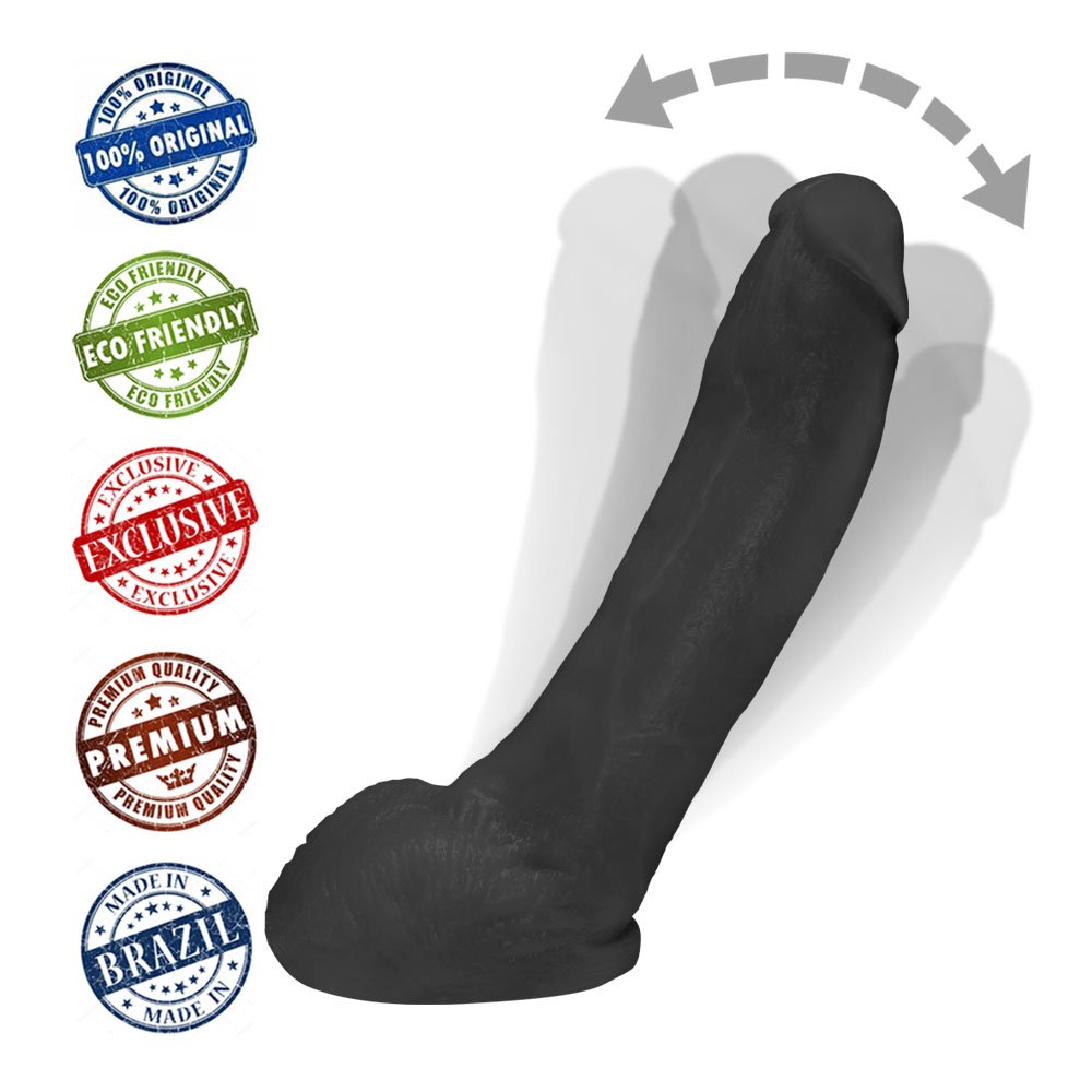 Pênis Realístico Feito em PVC Flexível com Escroto Ron Jeremy 21 x 4,5cm Preto | Foto 05