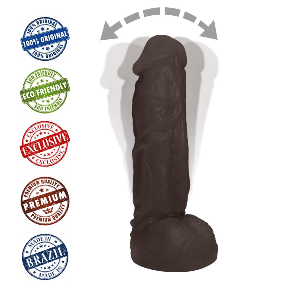 Pênis Realístico Feito em PVC Flexível com Escroto King 19 x 5cm Marrom | Foto 05