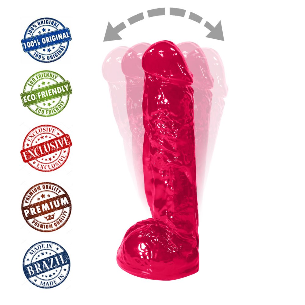 Pênis Realístico Feito em PVC Flexível com Escroto King 19 x 5cm Pink | Foto 05