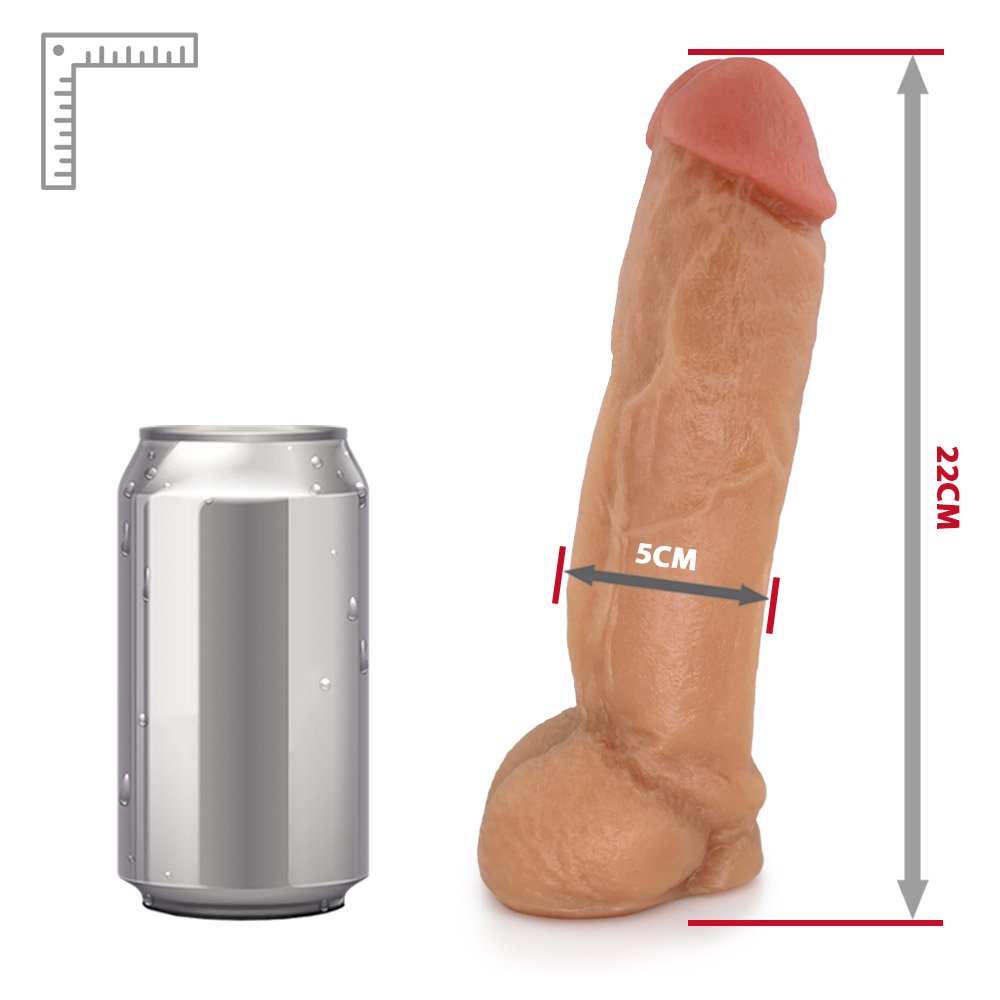Pênis Realístico Feito em PVC Flexível com Escroto King Kong 22 x 5,5cm Bege | Foto 07