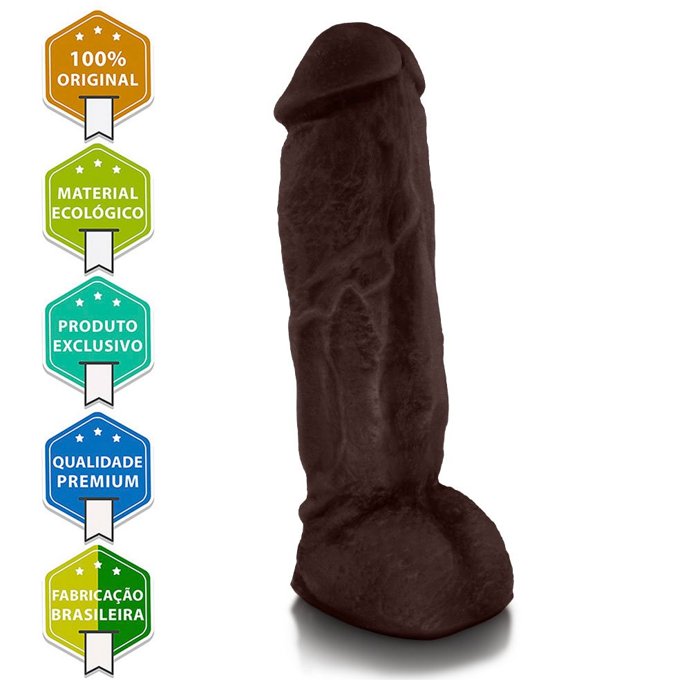 Pênis Realístico Feito em PVC Flexível com Escroto King Kong 22 x 5,5cm Marrom | Foto 05