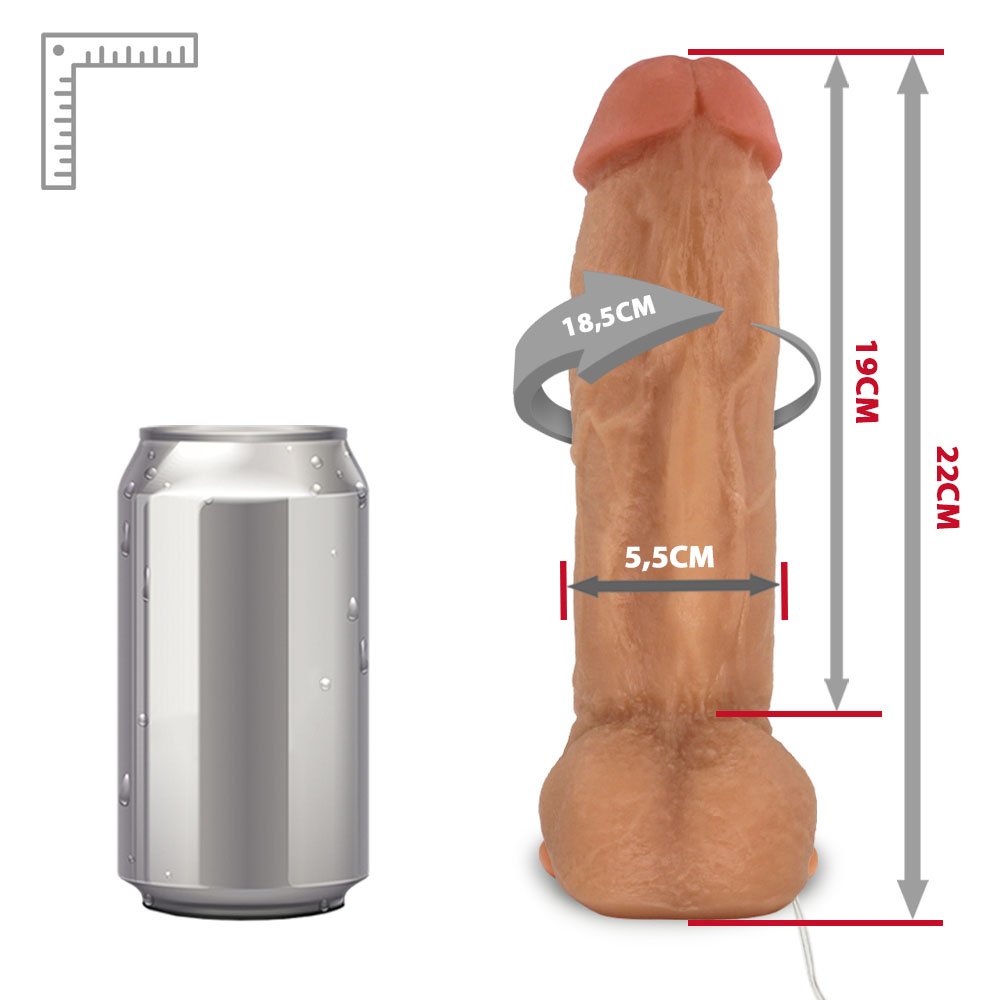 Pênis Realístico Feito em PVC Flexível com Vibrador, Escroto e Ventosa King Kong 22 x 5,5cm Bege | Foto 06