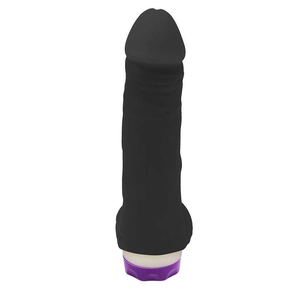 Pênis com Escroto e Vibrador 10 Velocidades Recarregável Hefesto 17 x 4cm Preto | Foto 03