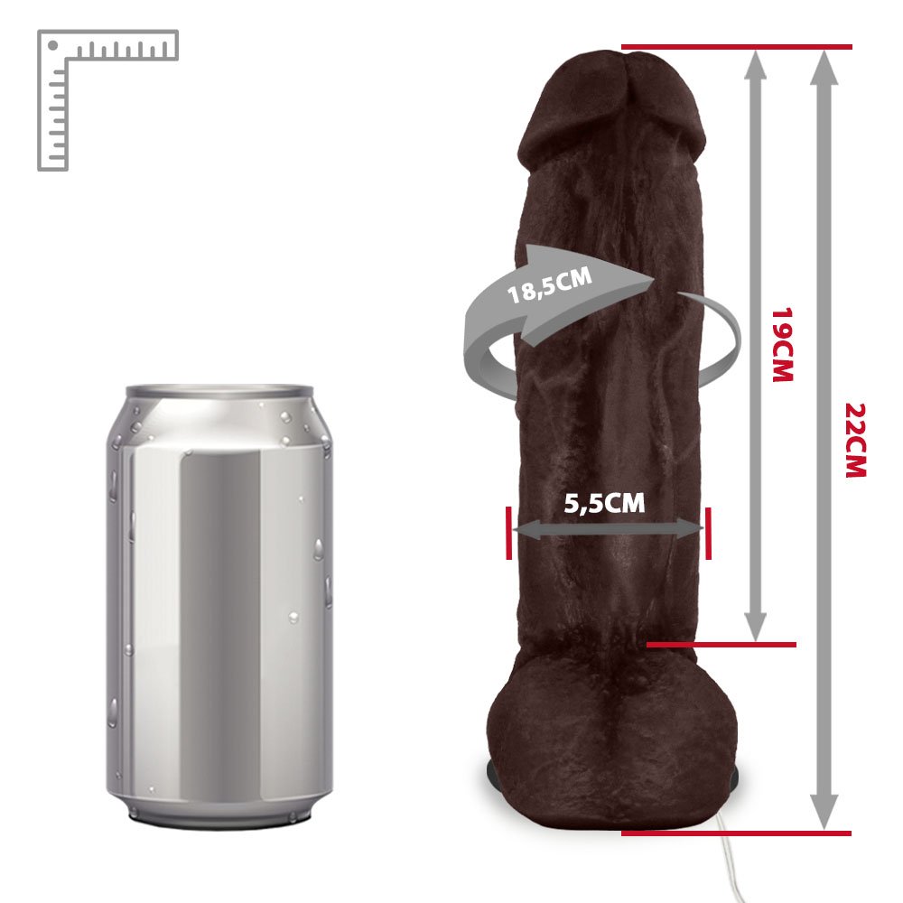 Pênis Realístico Feito em PVC Flexível com Vibrador, Escroto e Ventosa King Kong 22 x 5,5cm Marrom | Foto 06
