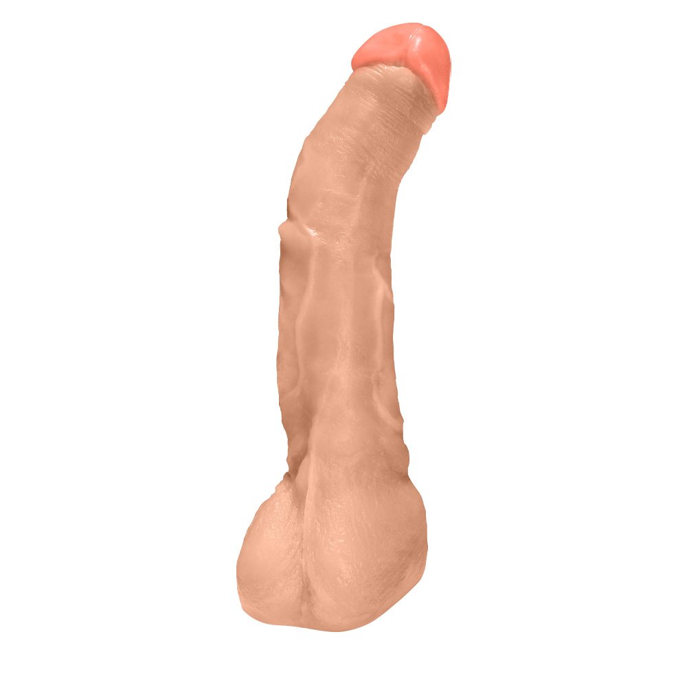 Pênis Gigante e Grosso Flexível com Escroto Mandingo 27 x 5,5cm Bege | Foto 01