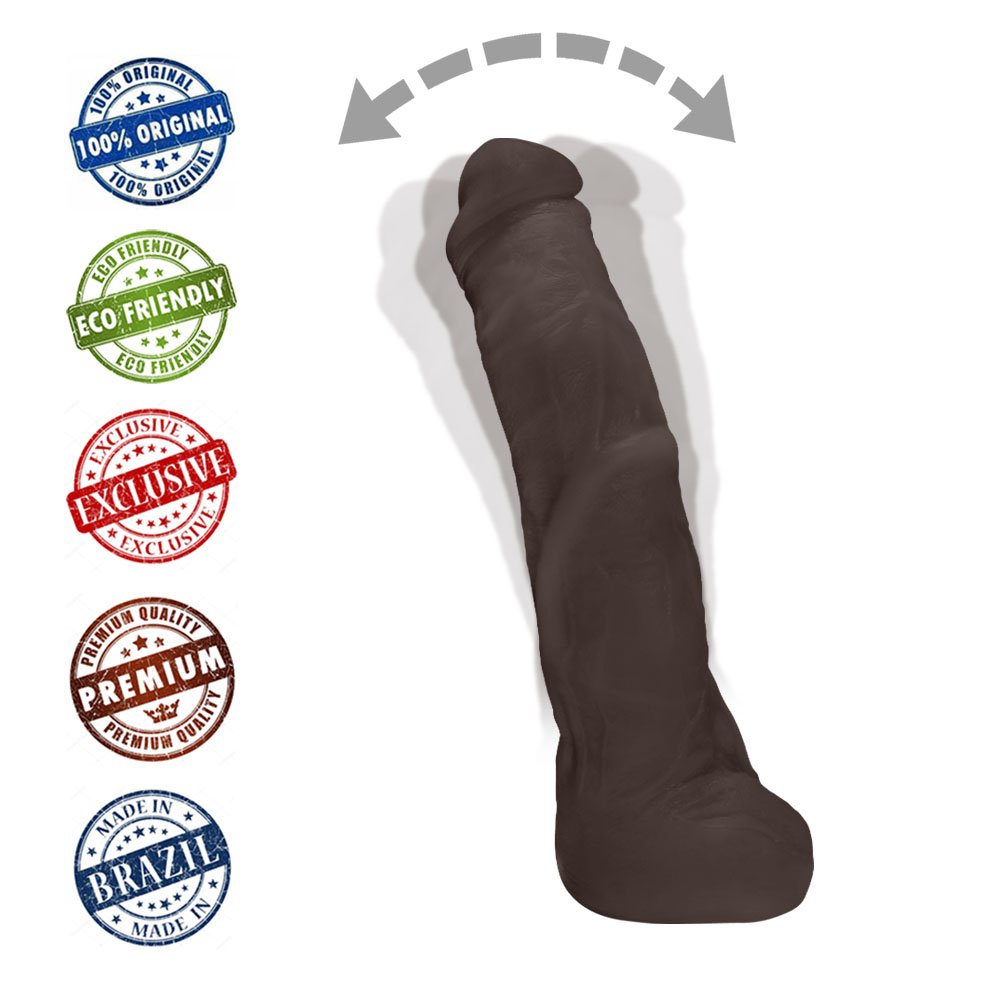 Pênis Gigante e Grosso Flexível com Escroto Mandingo 27 x 5,5cm Marrom | Foto 05