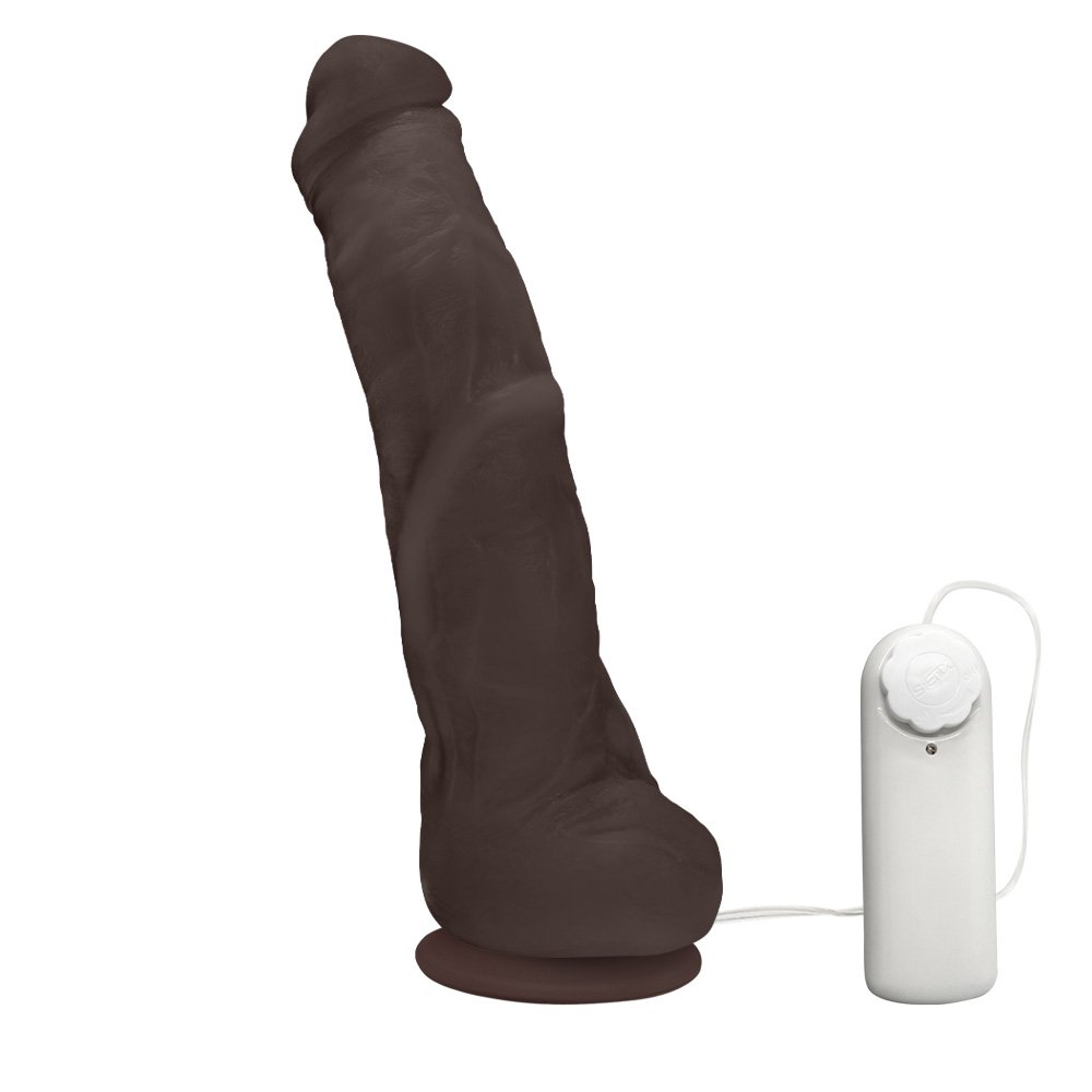 Pênis Gigante e Grosso Flexível com Vibrador, Escroto e Ventosa Mandingo 27 x 5,5cm Marrom | Foto 02