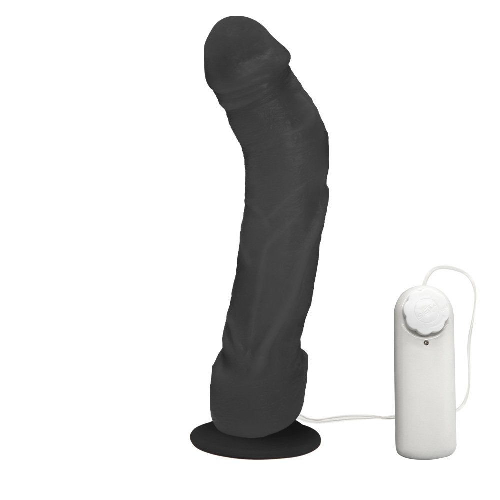 Pênis Gigante e Grosso Flexível com Vibrador, Escroto e Ventosa Mandingo 27 x 5,5cm Preto | Foto 04