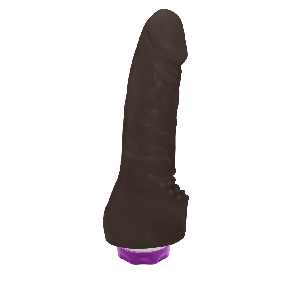 Pênis Realístico Feito em PVC Flexível Massageador com Vibrador 16 x 3,5cm Marrom | Foto 02