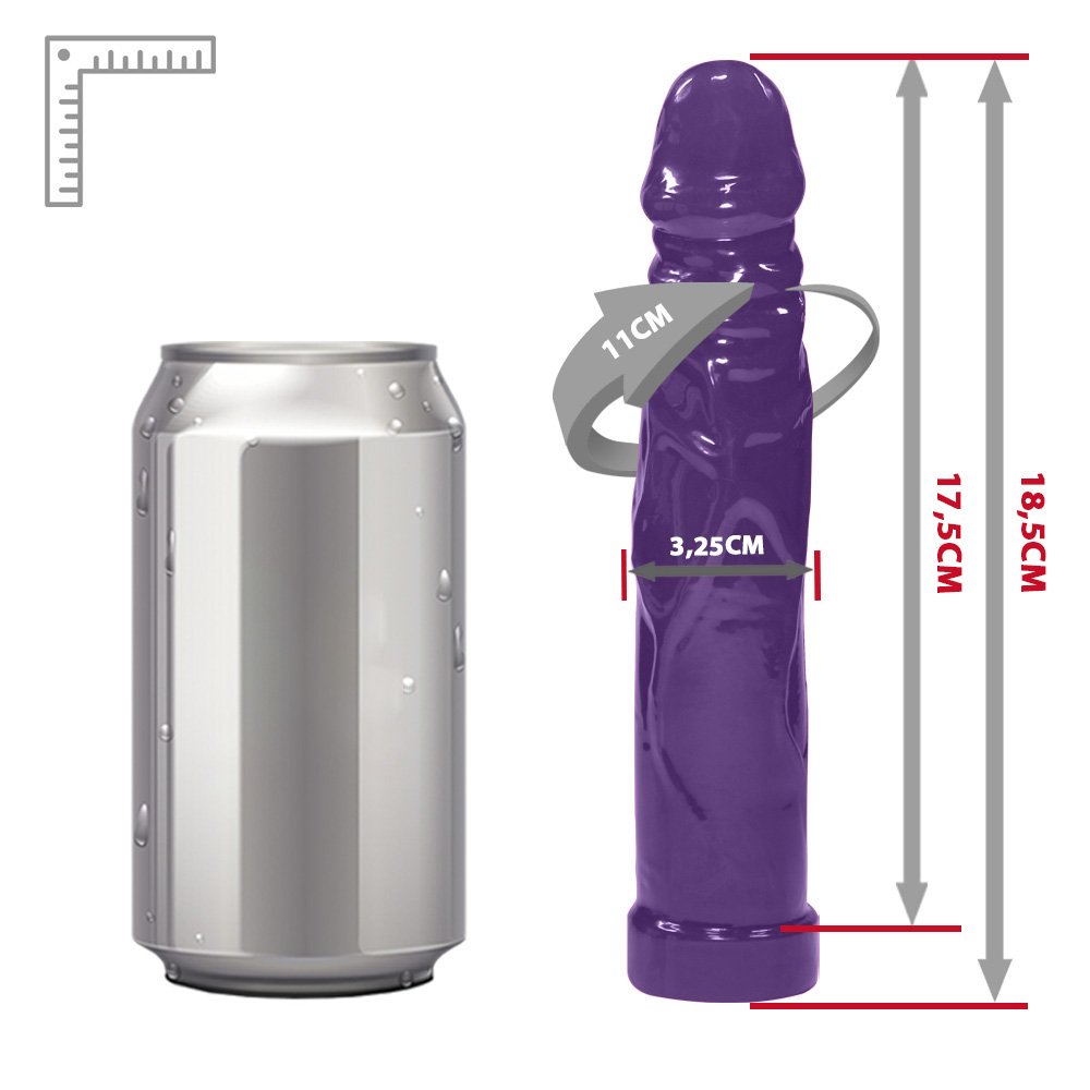 P�nis Real�stico Feito em PVC Flex�vel Tall 17,5 x 3,25cm Roxo | Foto 06