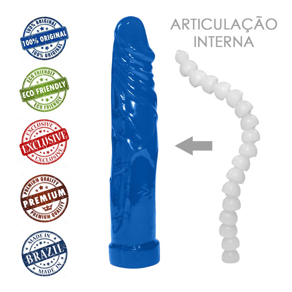 Pênis Realístico Feito em PVC Flexível Tall 17,5 x 3,25cm Azul | Foto 05