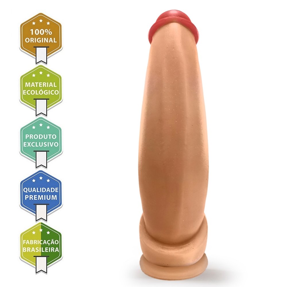 Pênis Grande e Grosso Bananinha com Ventosa - Dildo em PVC Flexível 24 x 6cm Bege | Foto 02