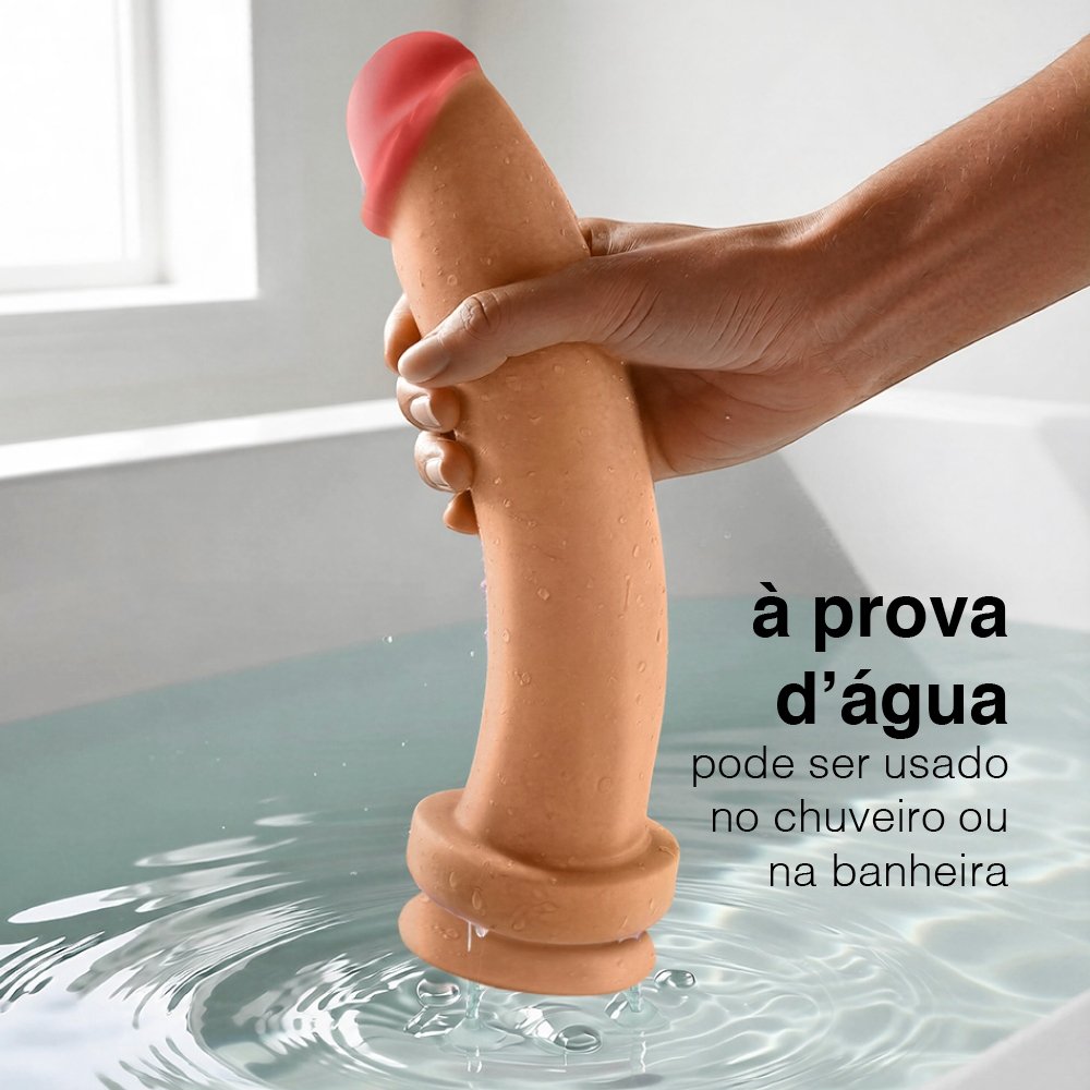 Pênis Grande e Grosso Bananinha com Ventosa - Dildo em PVC Flexível 24 x 6cm Bege | Foto 04