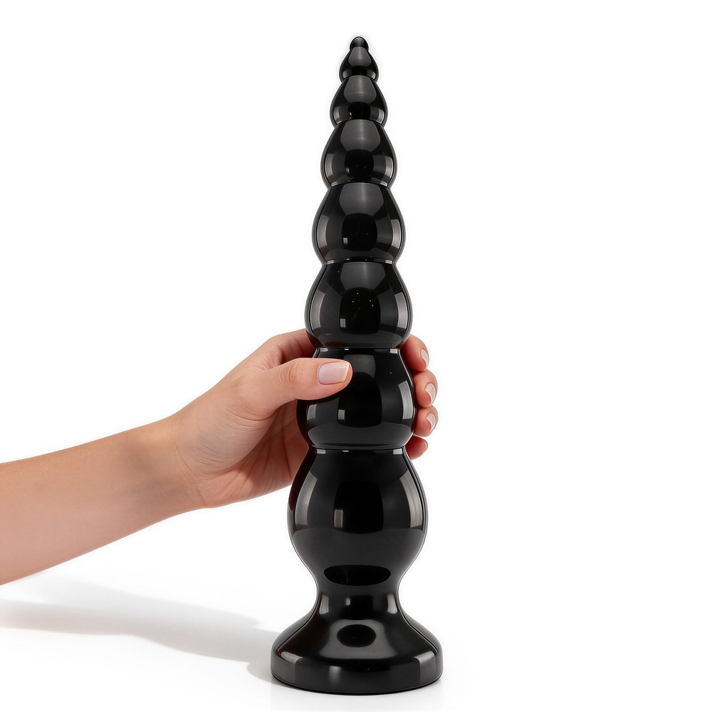 Plug Anal Gigante Khalifa Graduado - 40 x 8cm Preto Brilhante | Foto 01