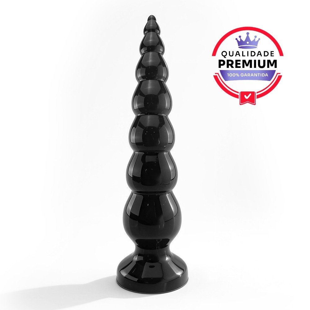 Plug Anal Gigante Khalifa Graduado - 40 x 8cm Preto Brilhante | Foto 02
