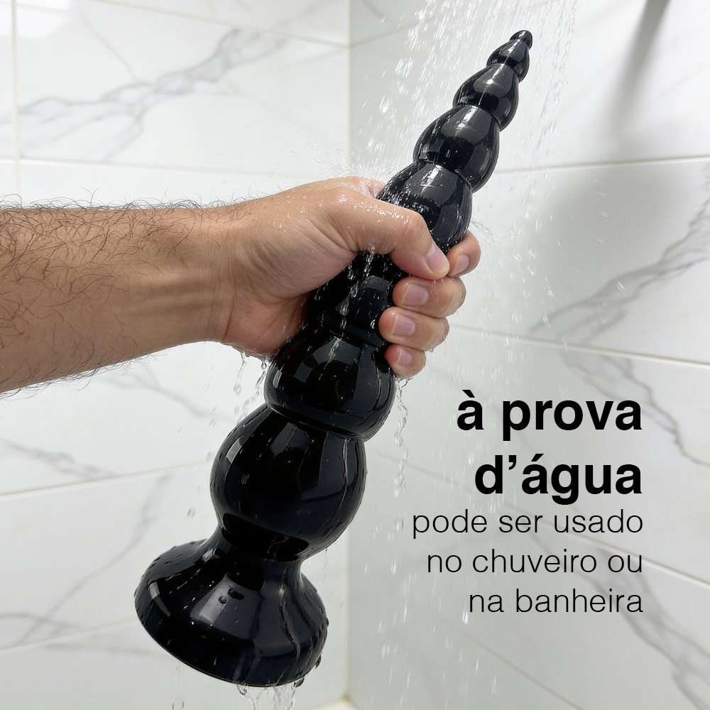 Plug Anal Gigante Khalifa Graduado - 40 x 8cm Preto Brilhante | Foto 07