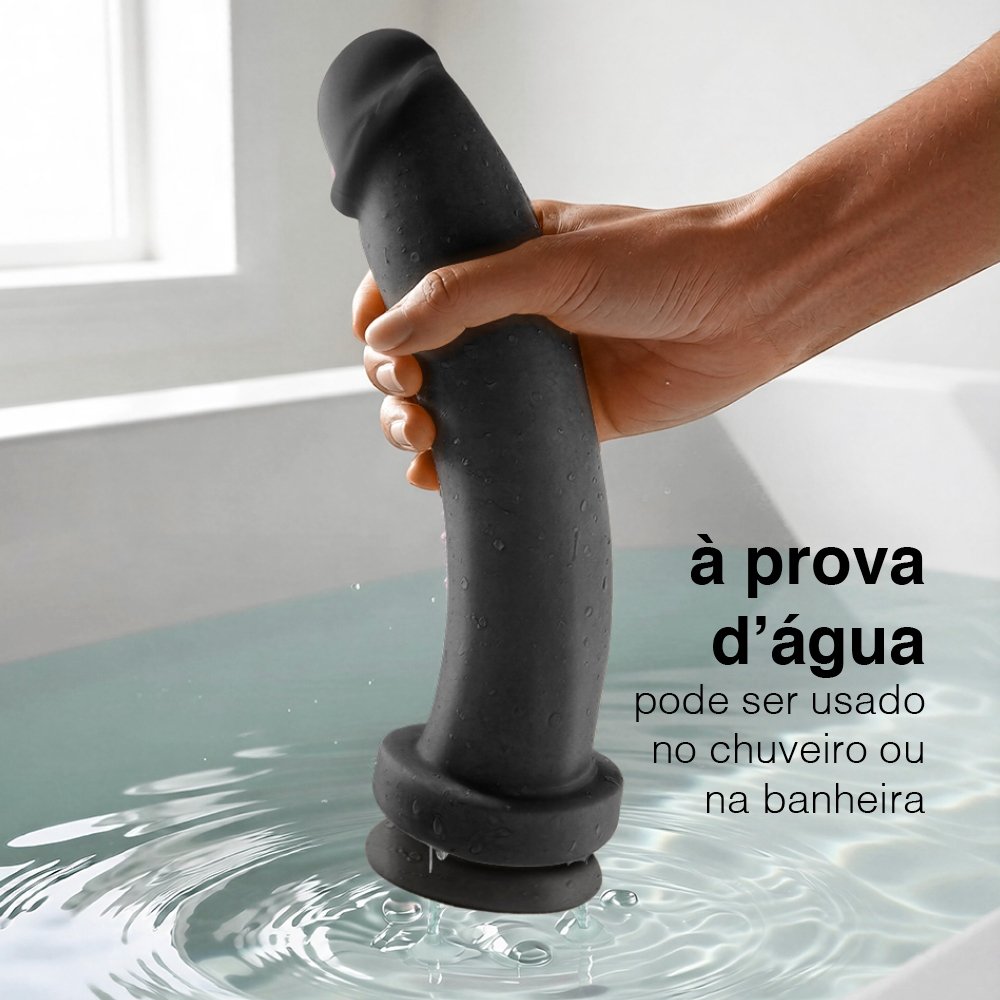 Pênis Grande e Grosso Bananinha com Ventosa - Dildo em PVC Flexível 24 x 6cm Preto | Foto 04