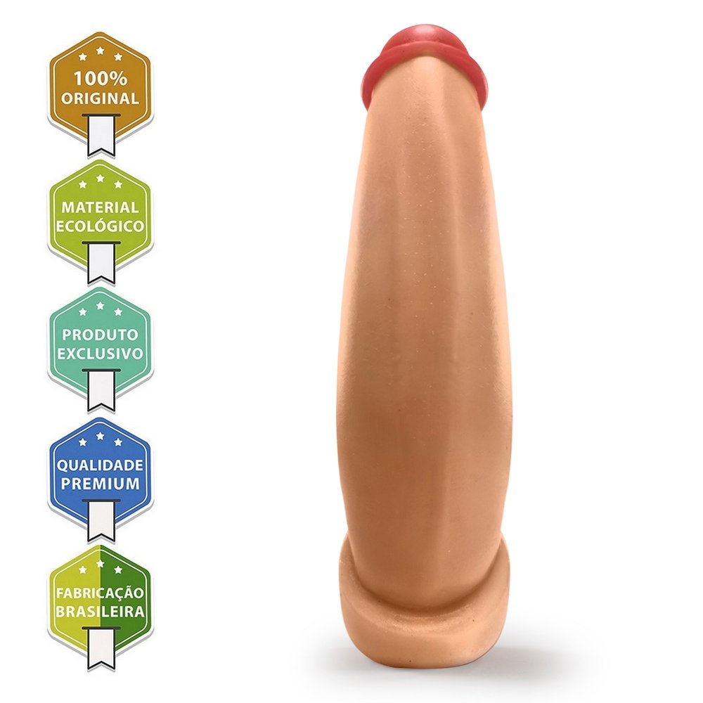 Pênis Grande e Grosso Bananinha - Dildo em PVC Flexível 24 x 6cm Bege | Foto 02