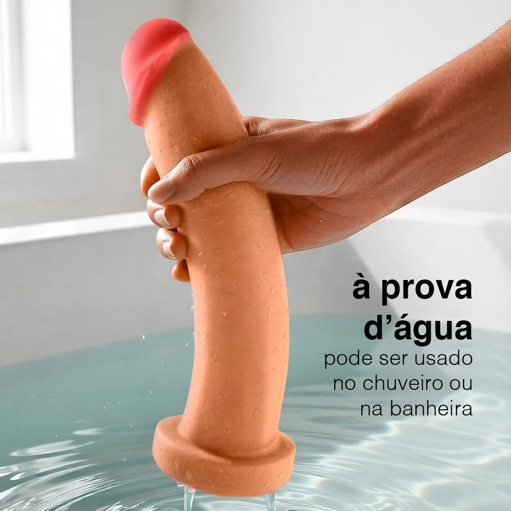 Pênis Grande e Grosso Bananinha - Dildo em PVC Flexível 24 x 6cm Bege | Foto 04