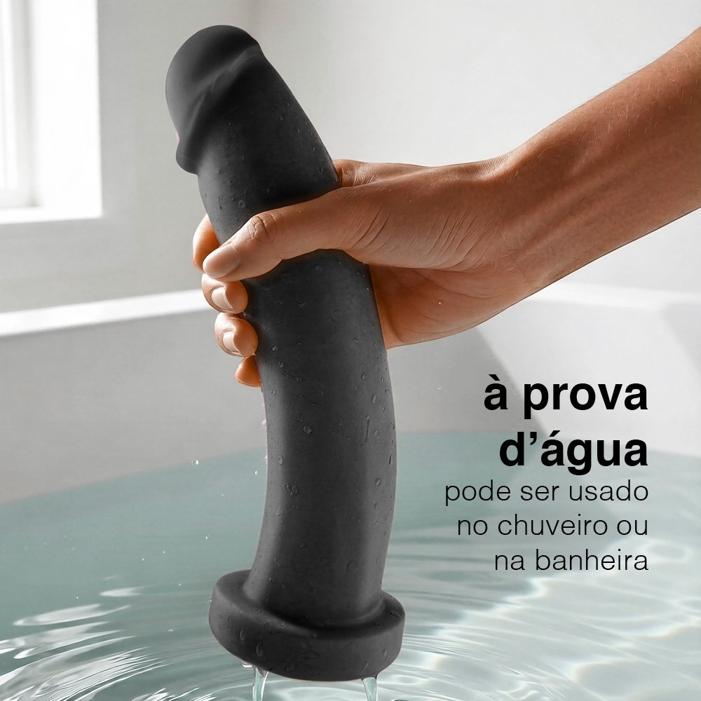 Pênis Grande e Grosso Bananinha - Dildo em PVC Flexível 24 x 6cm Preto | Foto 04