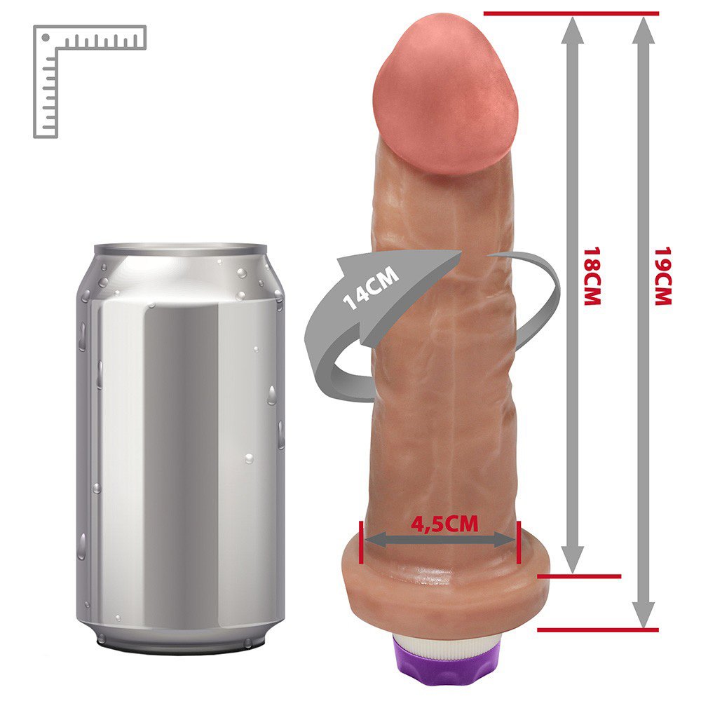 Pênis com Base e Vibrador 10 Velocidades Recarregável Martes 19 x 4,5cm Bege | Foto 06