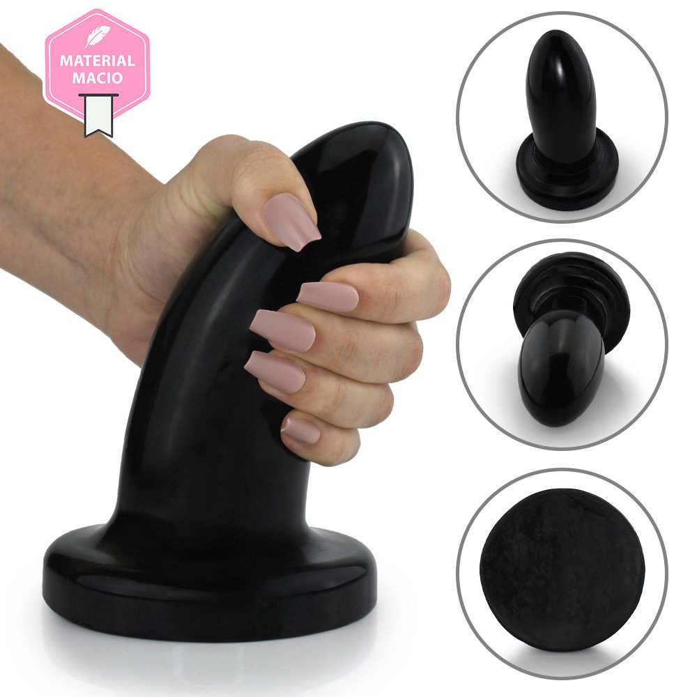 Plug Anal Gigante Foguete - PVC Flexível 16,5 x 5,8cm Preto Brilhante | Foto 08