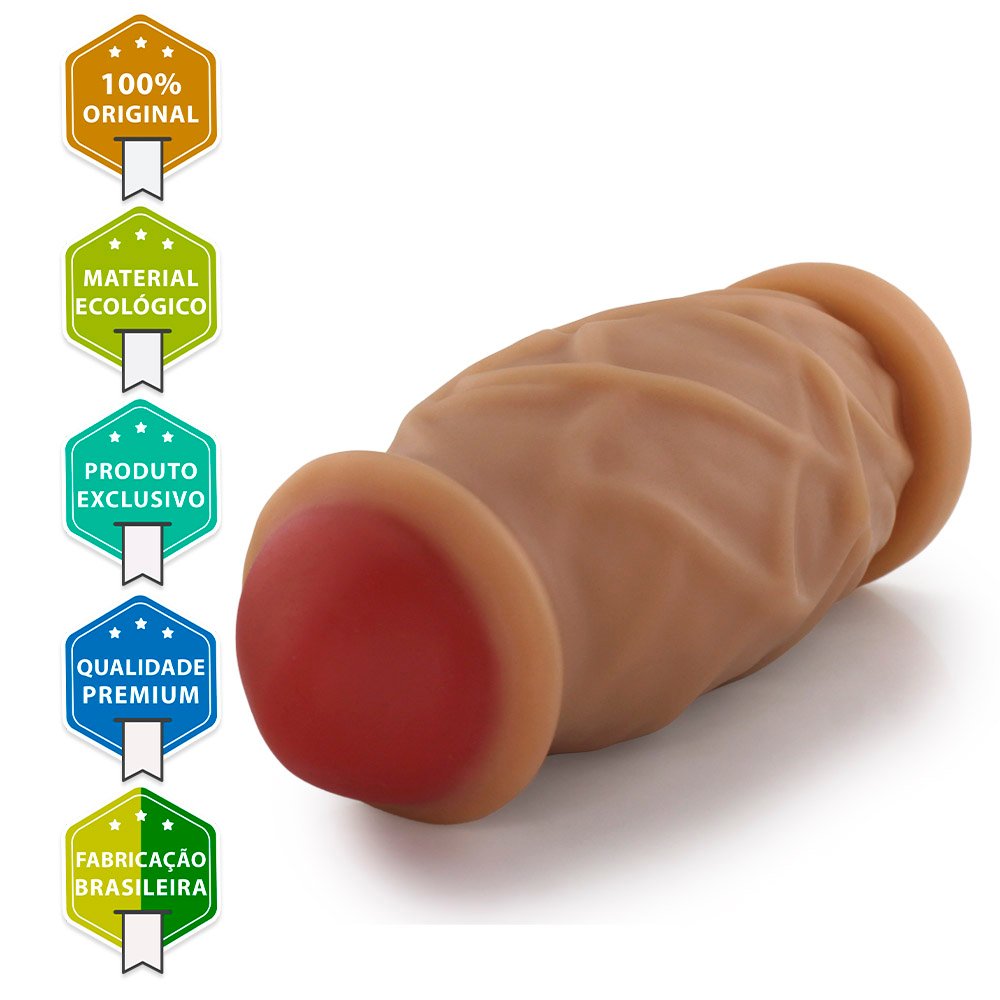 Pênis Gigante e Grosso Cogumelo - Dildo em PVC Flexível 23 x 8,8cm Bege | Foto 03