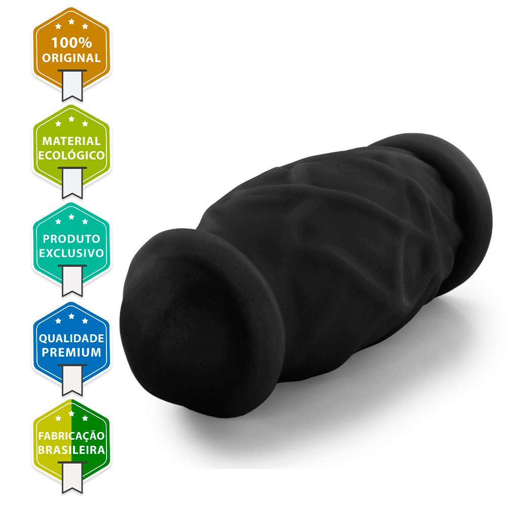 Pênis Gigante e Grosso Cogumelo - Dildo em PVC Flexível 23 x 8,8cm Preto | Foto 03
