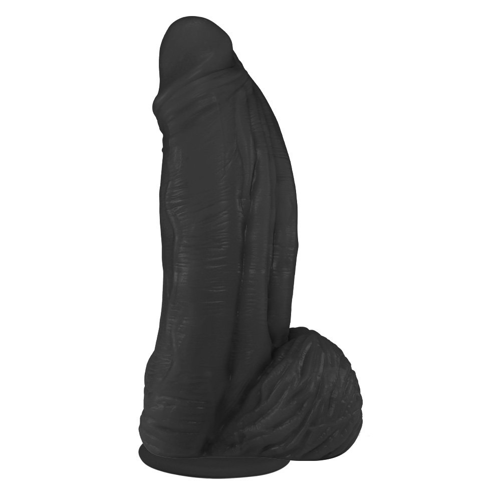 Pênis Large em PVC Flexível Atóxico com Escroto e Ventosa 21 x 6,5cm Preto | Foto 01
