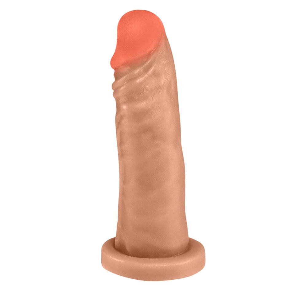 Pênis Maciço Lindo em PVC Flexível Atóxico para Cinta 14,5 x 4cm Bege | Foto 02