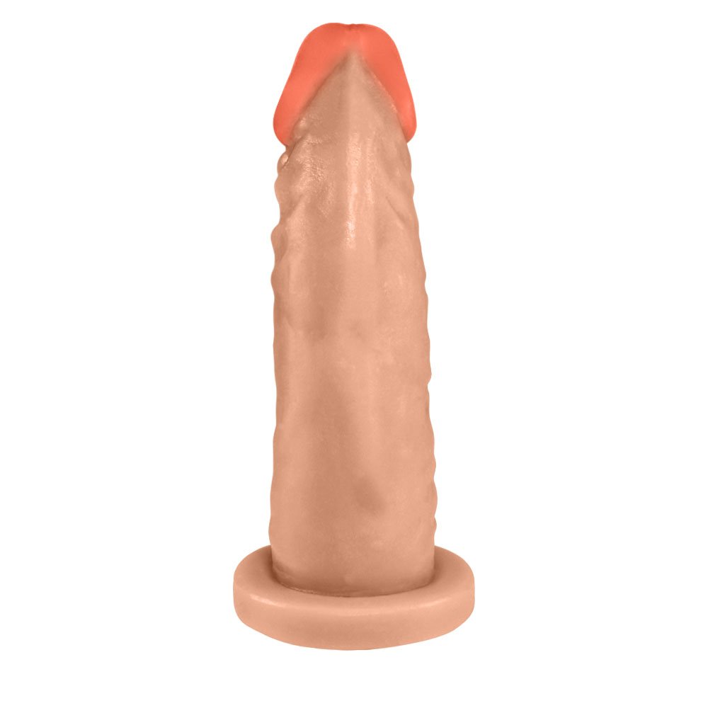 Pênis Maciço Lindo em PVC Flexível Atóxico para Cinta 14,5 x 4cm Bege | Foto 03