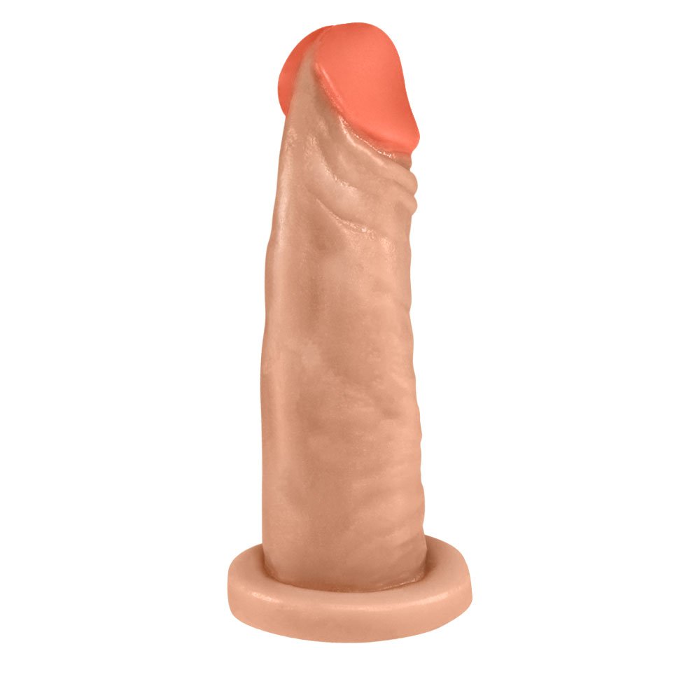 Pênis Maciço Lindo em PVC Flexível Atóxico para Cinta 14,5 x 4cm Bege | Foto 04